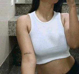 White Sleeveless Tank Top