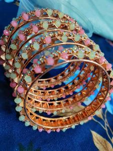 Sparkling Beaded Bangle Set