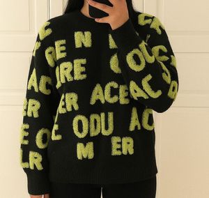 Statement Letter Graphic Knit Sweater