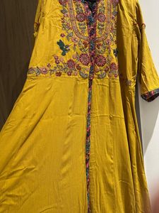 Laks*ita Embroidered Mustard Kurta