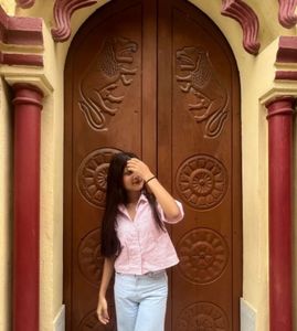 Vertical Striped Cotton Half Shirt