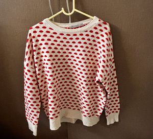 Comfyy Red Polka Dot Sweater