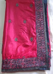 Last Price ✨New Pink Asthetic Saree With Blouse