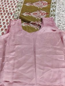 Pink Sleeveless Satin Top