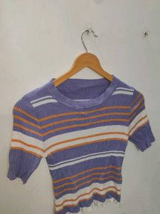 Striped Knit Crop Top