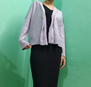 Lavender Knit Crop Cardigan
