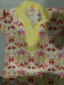 Straight Line Yellow Kurti
