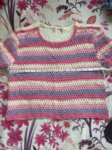 Crochet Knit Top with FREE EARRINGS