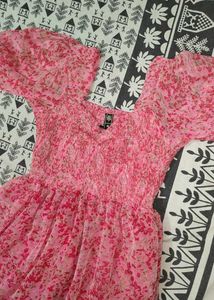 Pink Floral Printed Maxi Dress