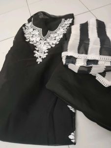 Black &amp; White Salwar Suit material