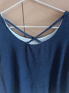 Stylish Navy Blue Music Style Top
