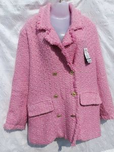 Pink Tweed Double-Breasted Coat 💕