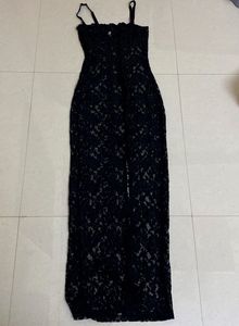 🐈‍⬛Newme Elegant Black Lace Maxi Dress