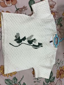 White Floral Print Tee