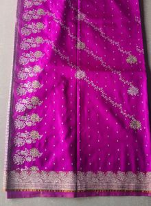 Elegant Purple and Gold Banarasi Silk Saree
