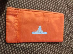New Embroidered Orange Pouch