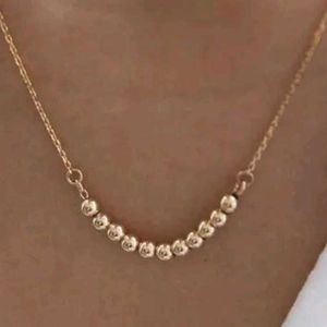Gold Beaded Delicate Necklace