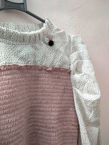 Pretty Pink Smocked Top | Full Sleeves