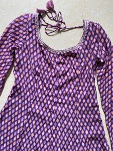 💕Purple Print Anarkali Kurta type Dress💕