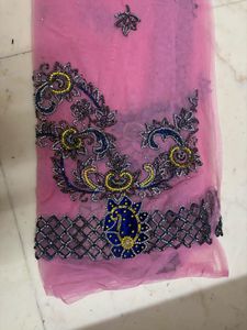 Pink Embellished saree