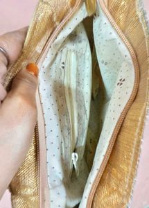 Golden Embroidered Handbag Homemade