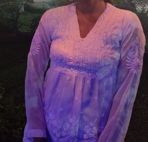 Elegant White Short Kurti