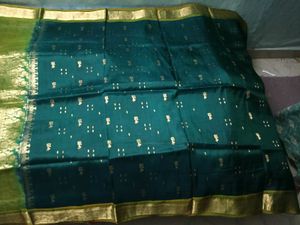 GentlyUsed Emerald Green KanchiPattu Saree