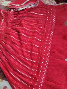 Dark Pink  Embroidered Sharara Set