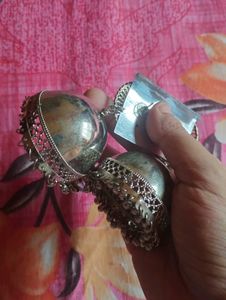 Silver Jhumka Earrings