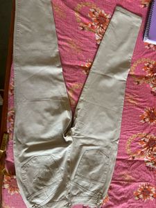 Beige Casual Pants