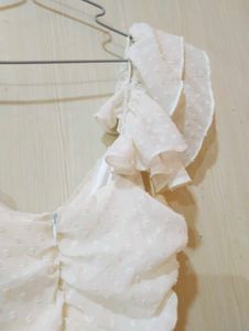 White Swiss Dot Mini Dress💓
