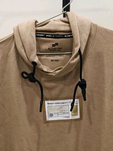 Beige Short Sleeve Hoodie