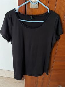 Black Lace Trim Top
