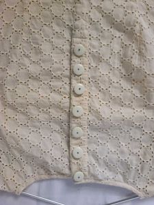 Beautiful Crochets Cotton Linen Fabric Dress