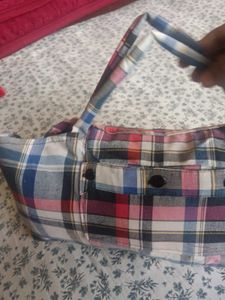 Unique Plaid Upcycled Shirt Bag