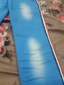 Blue Jeans with Striped Detail