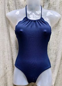Navy Blue Halter Swimsuit