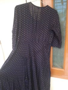 Festive navy blue sequin anarkali 💕