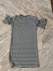 Striped Dress with Ruffle Sleeves