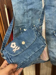 Denim Dress with Bag