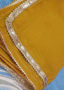 Mustard Embroidered Kurta With garara