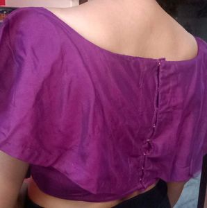 Purple Crop Top Blouse