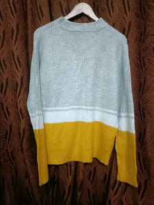 Color Block Knit Pullover Sweater