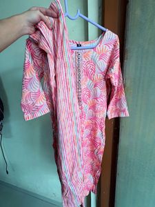 Pink Printed Kurta Set