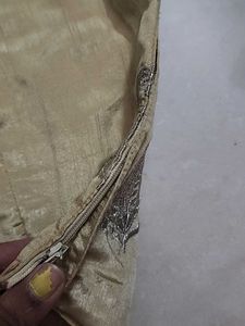 Light Gold Boat Neck Blouse