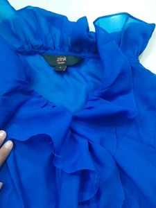 Blue Shirt With Frill Detailing💙