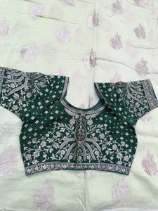 Green Jari Work Saree