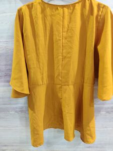 Zara Basic Peplum Top With Frilled Sleeves