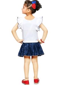 Beautiful Top And Denim Skirt Set
