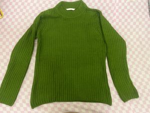 Green Knit Turtleneck Sweater
